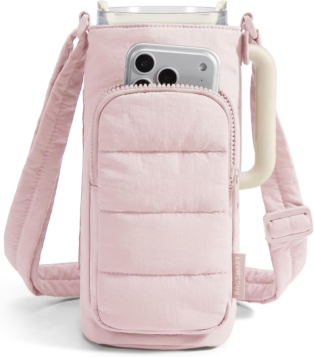 image:imageBAGSMART Magnetic 40oz Water Bottle Holder with Strap Crossbody Purse Gym Accessories for WomenPink