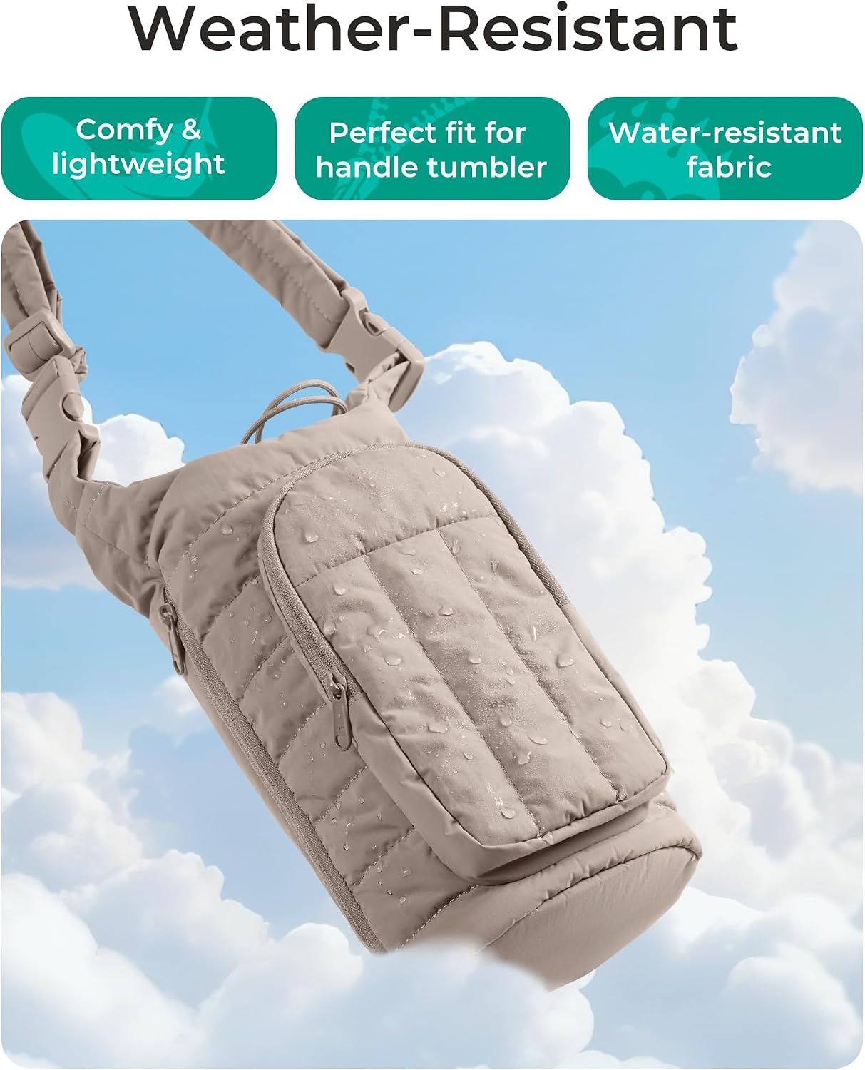 image:imageBAGSMART Magnetic 40oz Water Bottle Holder with Strap Crossbody Purse Gym Accessories for WomenPurple