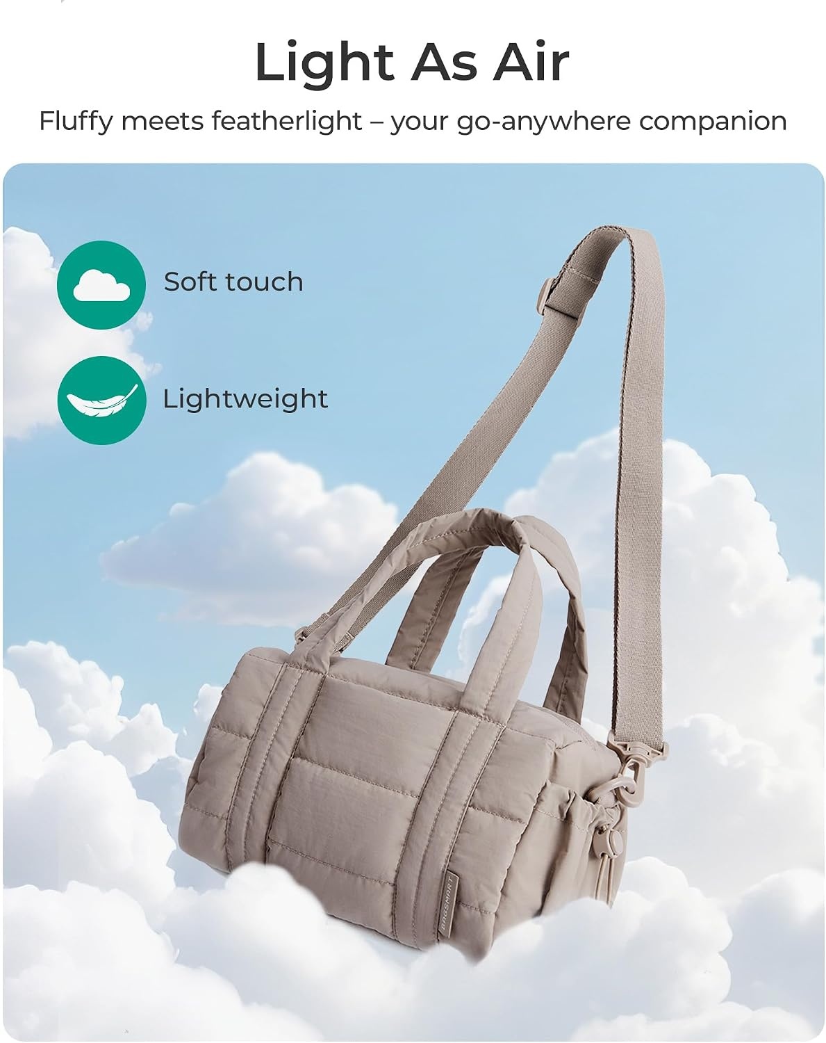 image:imageBAGSMART Reiki Gym Bag for Women Puffy Yoga Mat Travel Weekender Duffle BagBaby Pink