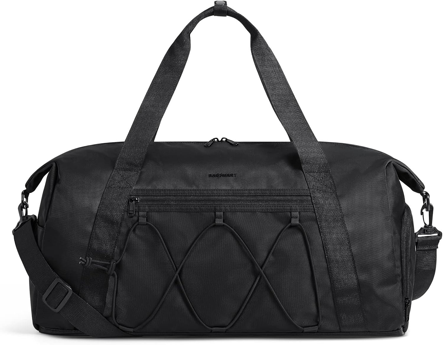 image:imageBAGSMART Small Gym Bag With Shoe Compartment amp Wet Pocket Lightweight Sports Travel Duffel Carry On Weekender Overnight Water Resistant Sports Gym Tote for Swimming Yoga BeigeBlack