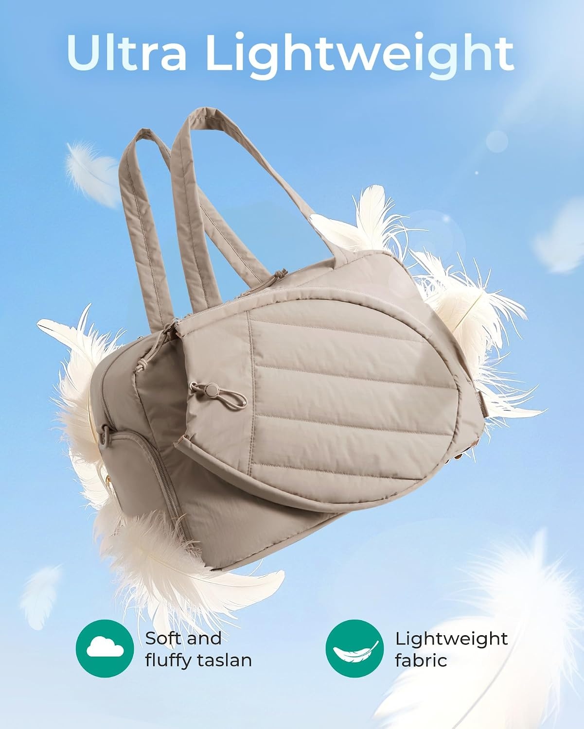 image:imageBAGSMART Tennis Gym Bag for Women 2in1 Pickleball Backpack Sports DuffleCamel