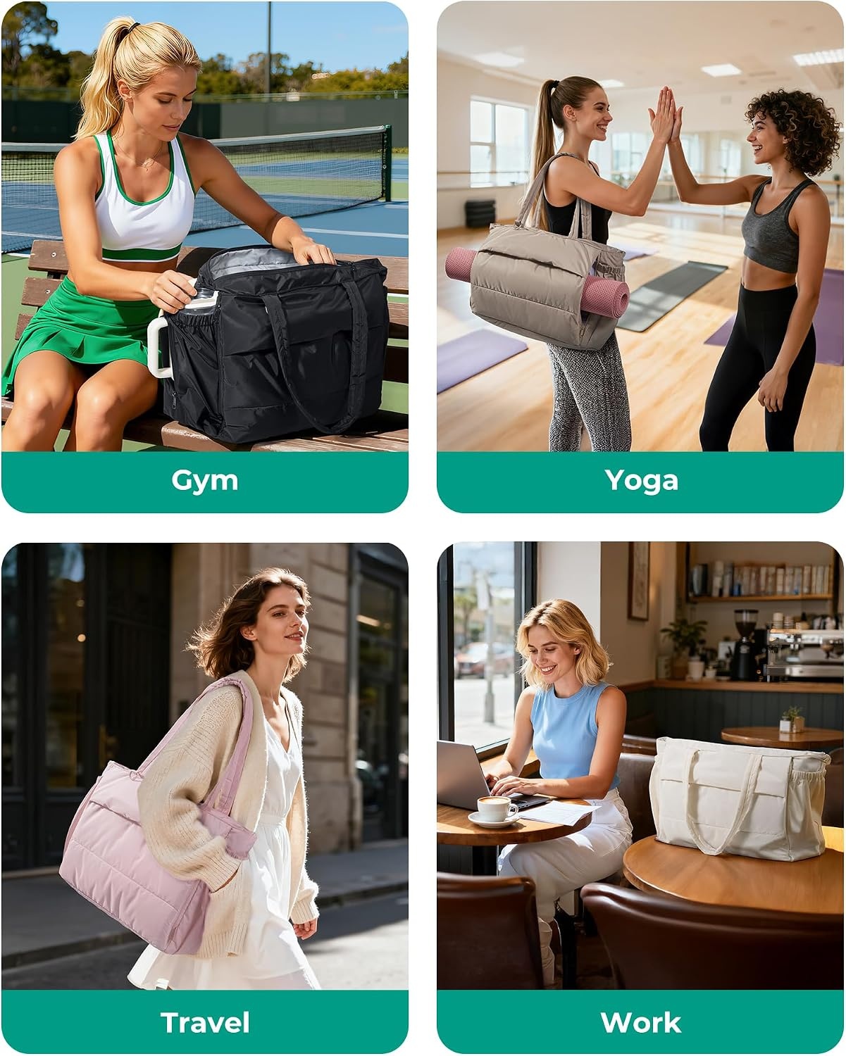 image:imageBAGSMART Yoga Pilates Tote Bag for Women with Knotted Handle Gym BagClassic