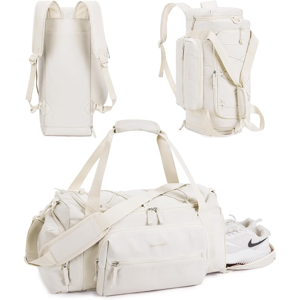 image:imageBAGSMART 4IN1 Gym Bag for Women Men TSA Duffle Bag for TravelDBeige