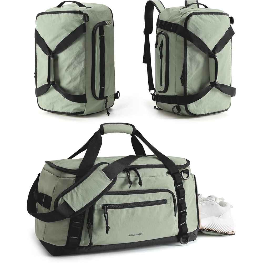 image:imageBAGSMART 4IN1 Gym Bag for Women Men TSA Duffle Bag for TravelGreenish Gray