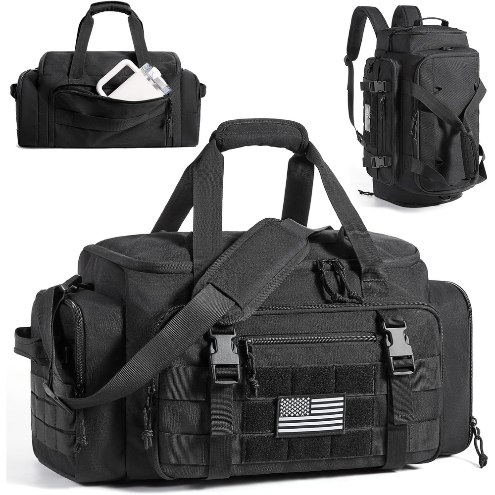 image:imageBAGSMART 4IN1 Gym Bag for Women Men TSA Duffle Bag for TravelMilitary Black
