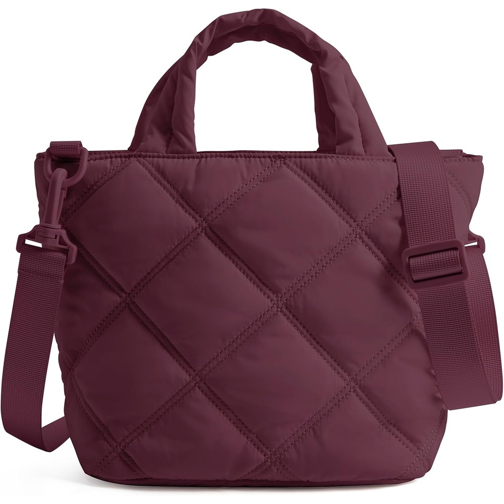 image:imageBAGSMART Crossbody Bags for Women Lightweight Purses for Women Quilted Puffer Tote Handbags for Daily UseShopTravelCherry Red