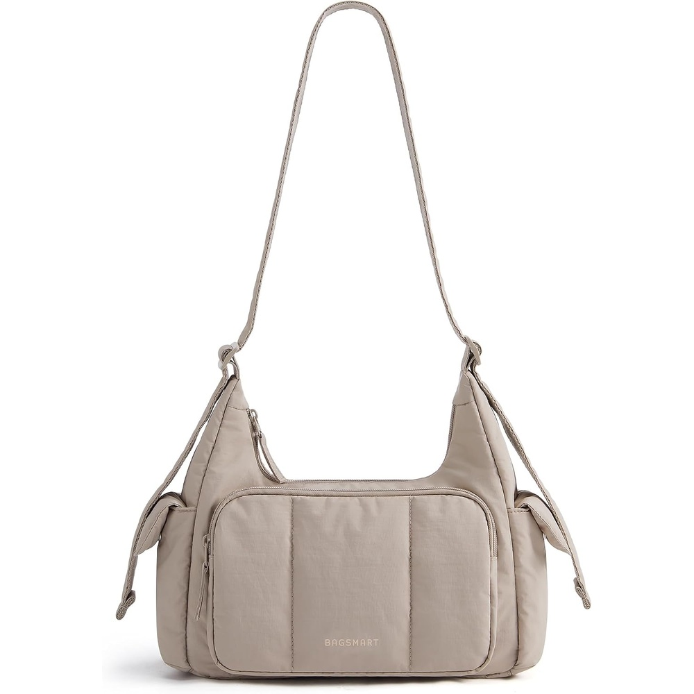 image:imageBAGSMART Crossbody Hobo Bags for Women Small Puffer Everyday PurseCreamy Brown