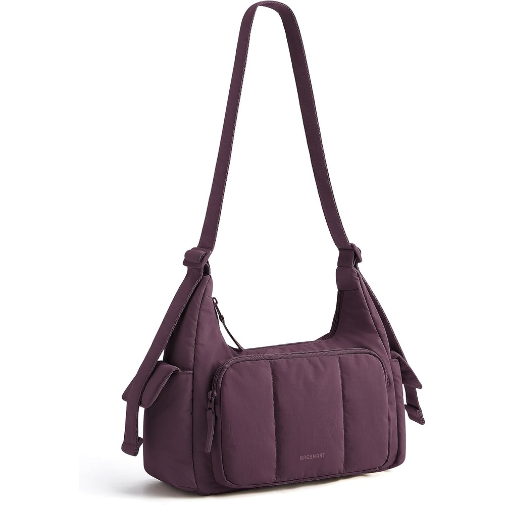 image:imageBAGSMART Crossbody Hobo Bags for Women Small Puffer Everyday PurseDark Cherry Purple