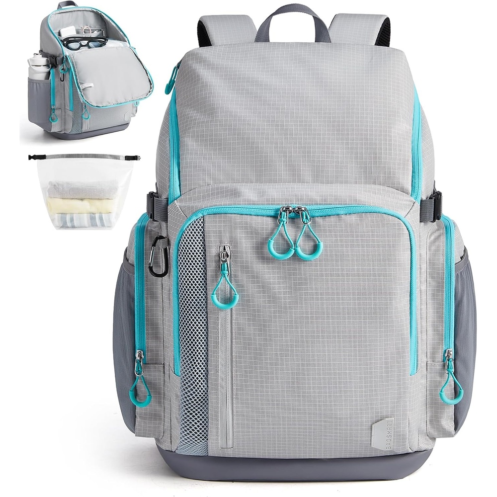image:imageBAGSMART Gym Backpack for Men with Shoe Compartment for MultiSportLight Grey