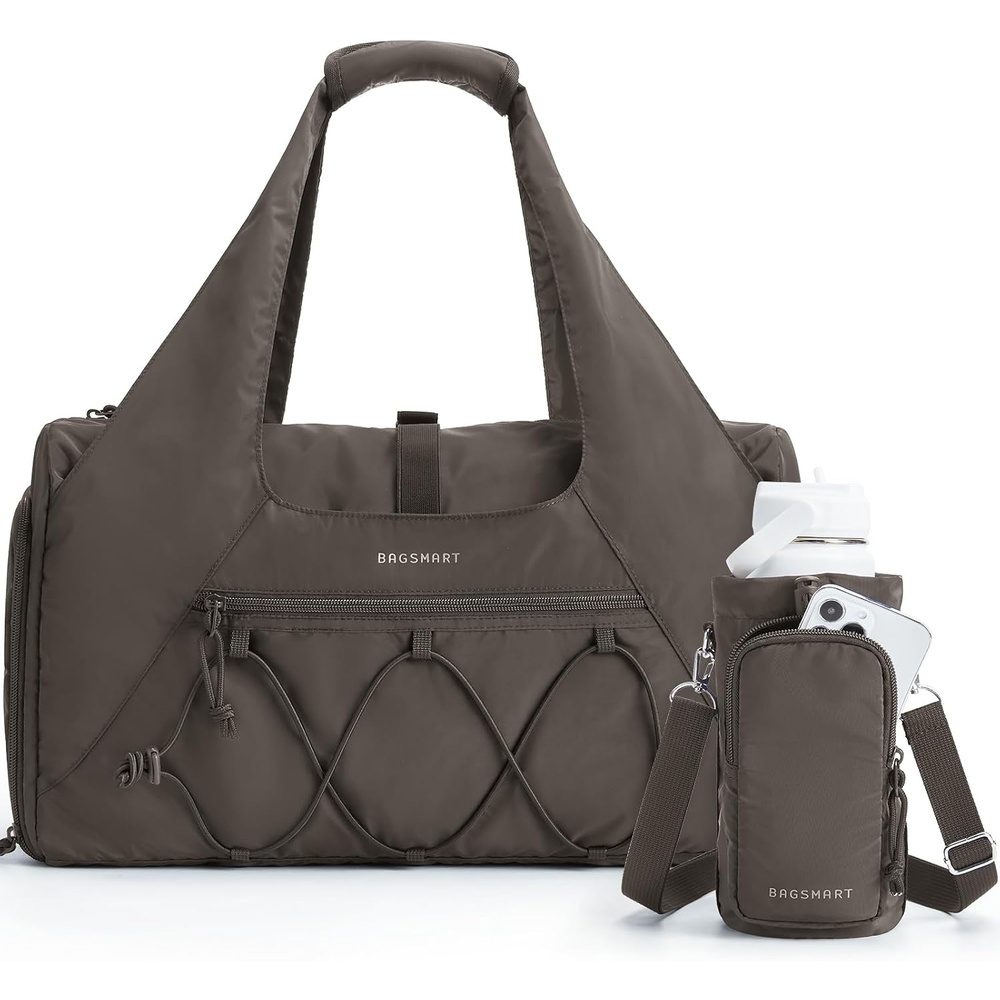 image:imageBAGSMART Gym Bag for Women Lightweight Duffel with Shoe Compartment Tote Bag with Wet Pocket for Yoga Travel PinkDim Gray