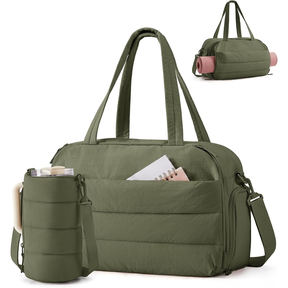 image:imageBAGSMART Gym Bag for Women Lightweight Duffel with Shoe Compartment Tote Bag with Wet Pocket for Yoga Travel PinkGreen