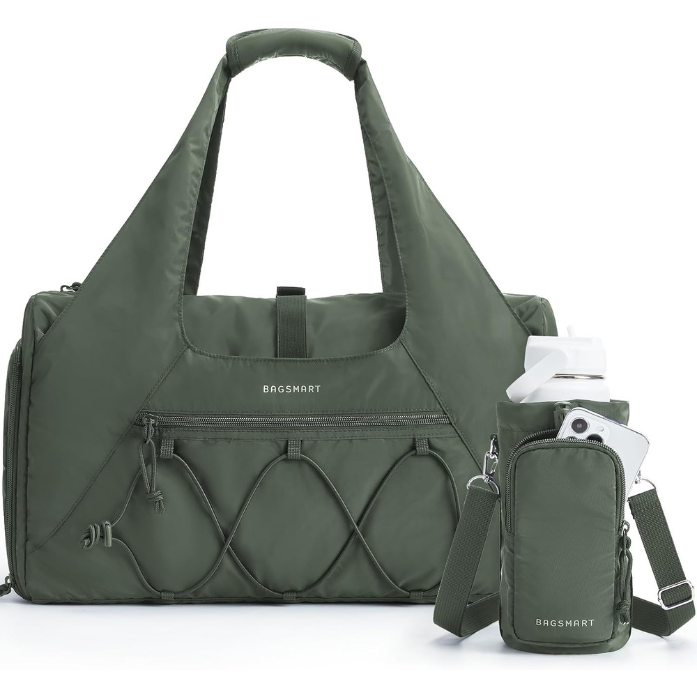 image:imageBAGSMART Gym Bag for Women Lightweight Duffel with Shoe Compartment Tote Bag with Wet Pocket for Yoga Travel PinkSage