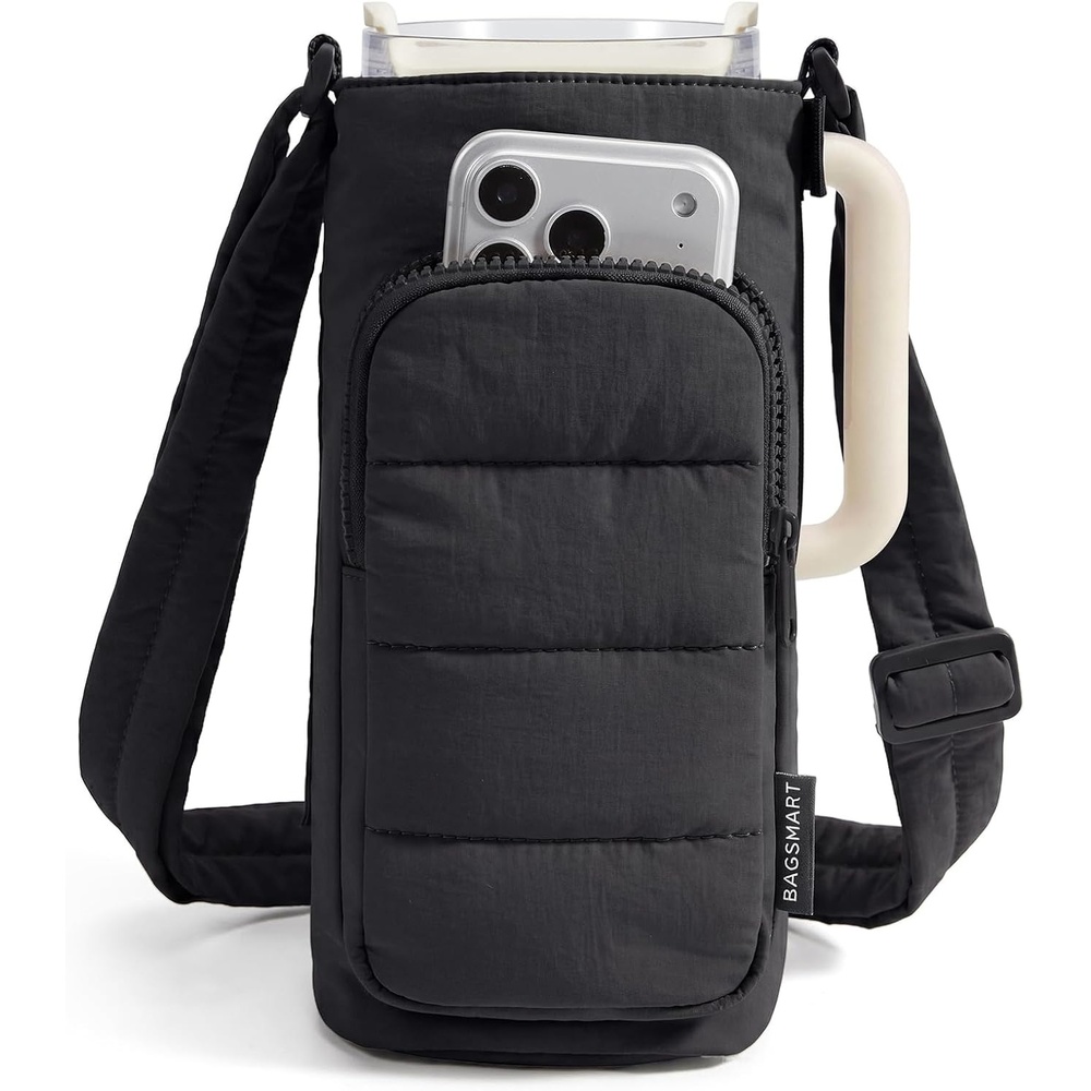 image:imageBAGSMART Magnetic 40oz Water Bottle Holder with Strap Crossbody Purse Gym Accessories for WomenBlack