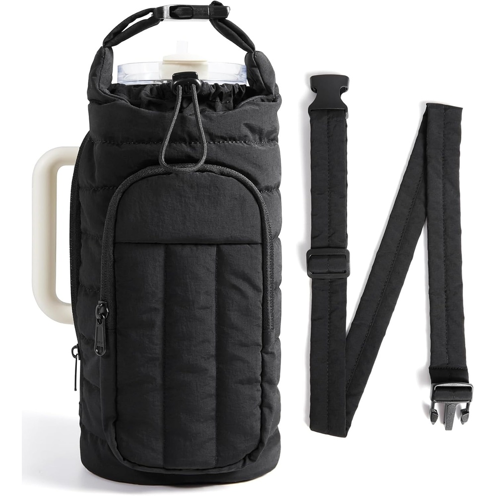 image:imageBAGSMART Magnetic 40oz Water Bottle Holder with Strap Crossbody Purse Gym Accessories for WomenCharcoal