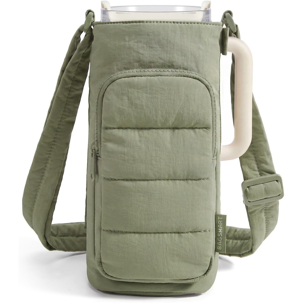 image:imageBAGSMART Magnetic 40oz Water Bottle Holder with Strap Crossbody Purse Gym Accessories for WomenGreen