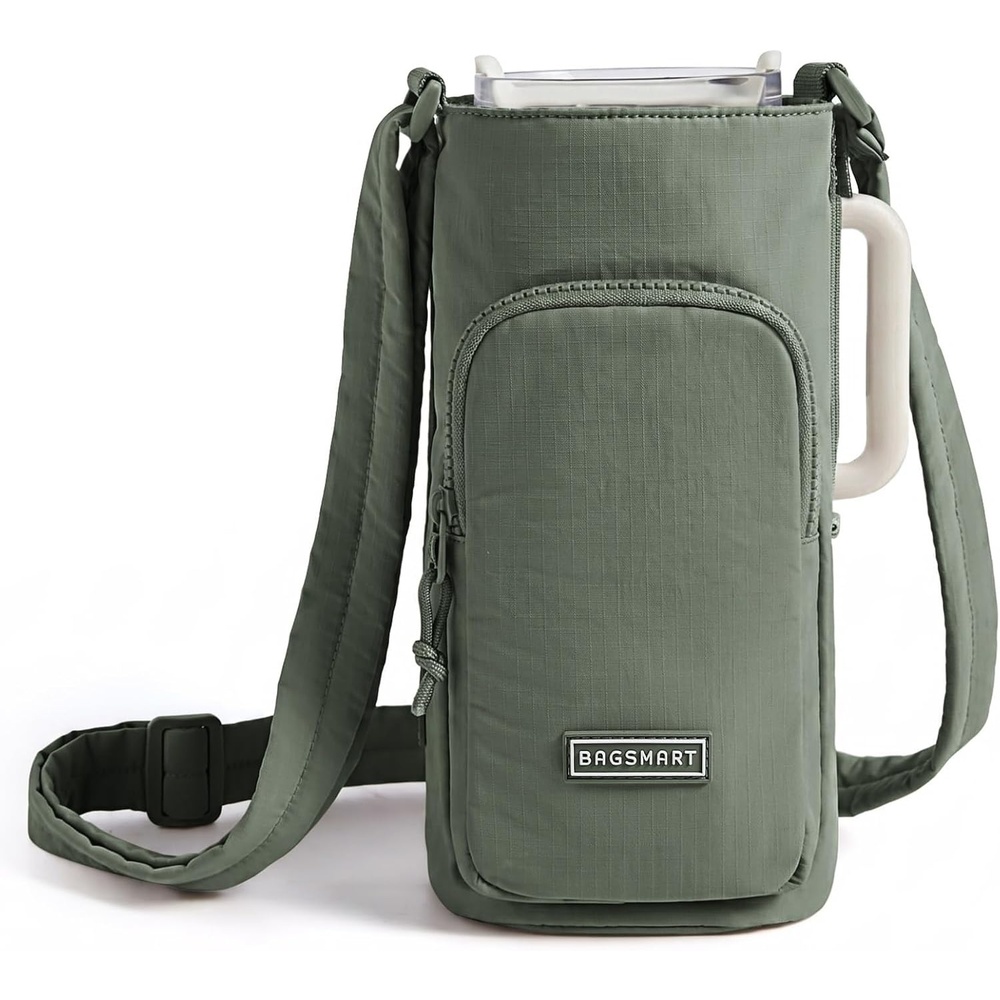 image:imageBAGSMART Magnetic 40oz Water Bottle Holder with Strap Crossbody Purse Gym Accessories for WomenSage