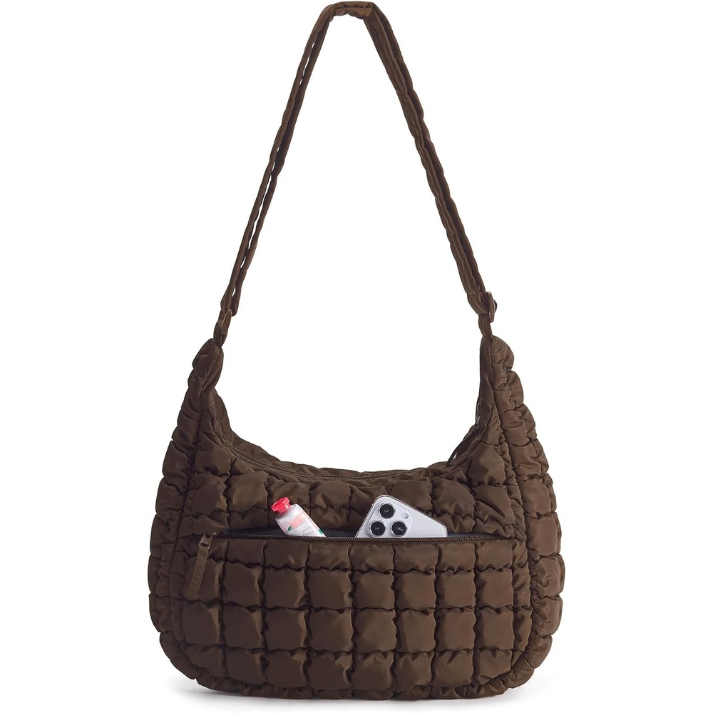 image:imageBAGSMART Quilted Crossbody Bags for Women Travel Purses Hobo Shoulder BagDark Brown