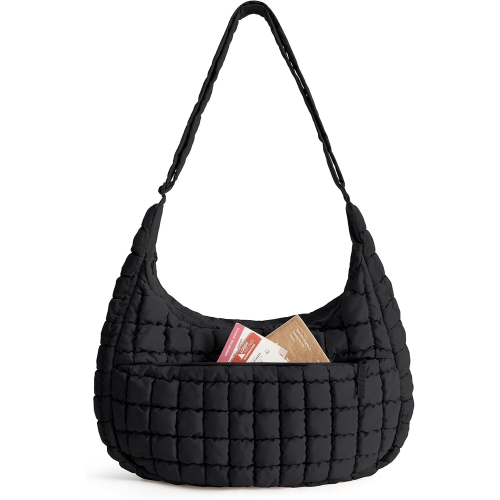 image:imageBAGSMART Quilted Crossbody Bags for Women Travel Purses Hobo Shoulder BagPower Black