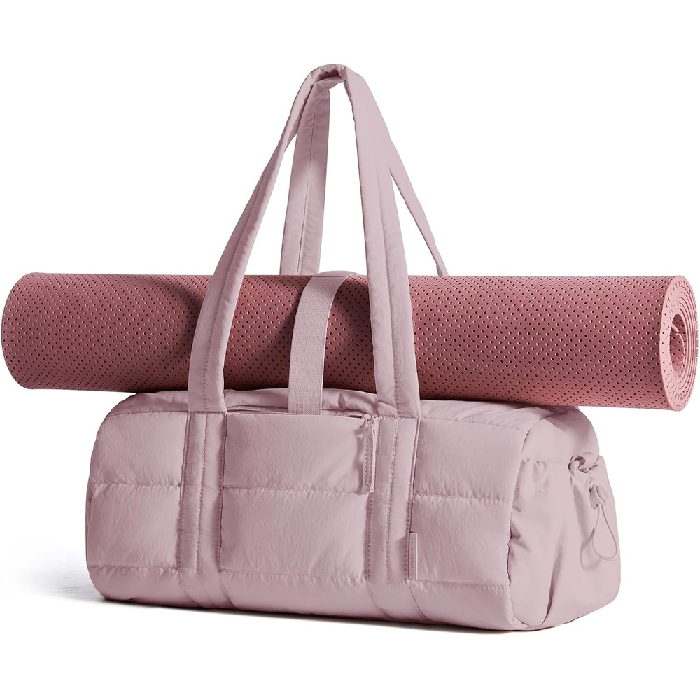 image:imageBAGSMART Reiki Gym Bag for Women Puffy Yoga Mat Travel Weekender Duffle BagLight Purple