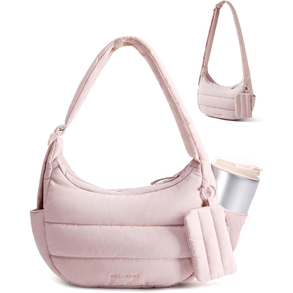 image:imageBAGSMART Shoulder Bag for Women Small Puffer Purses Crossbody BagPink