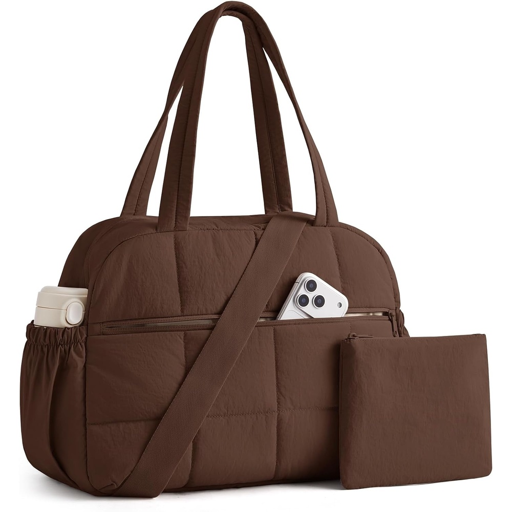 image:imageBAGSMART Small Gym Bag for Women 2 Set Travel Duffel Bags BlackChocolate