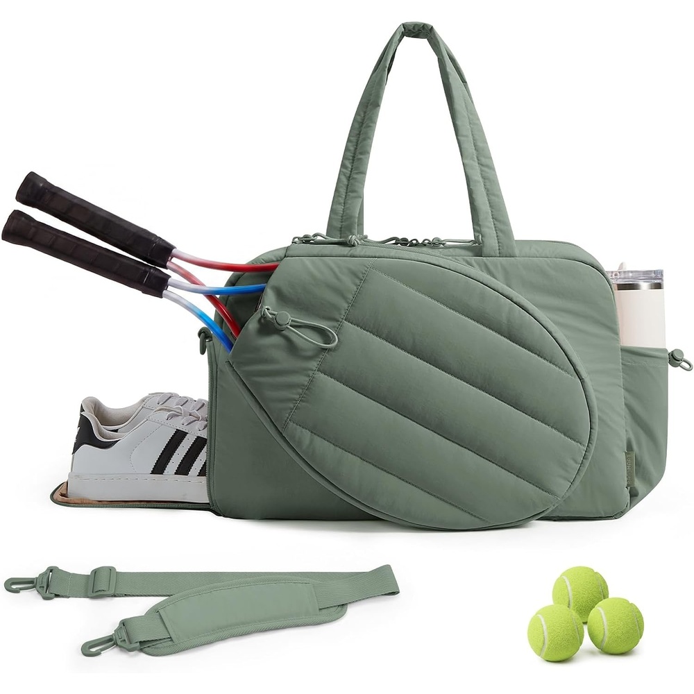 image:imageBAGSMART Tennis Gym Bag for Women 2in1 Pickleball Backpack Sports DuffleSlate Green