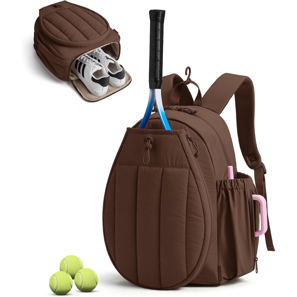 image:imageBAGSMART Tennis Gym Bag for Women Quilted Pickleball 156 Laptop BackpackMocha Brown