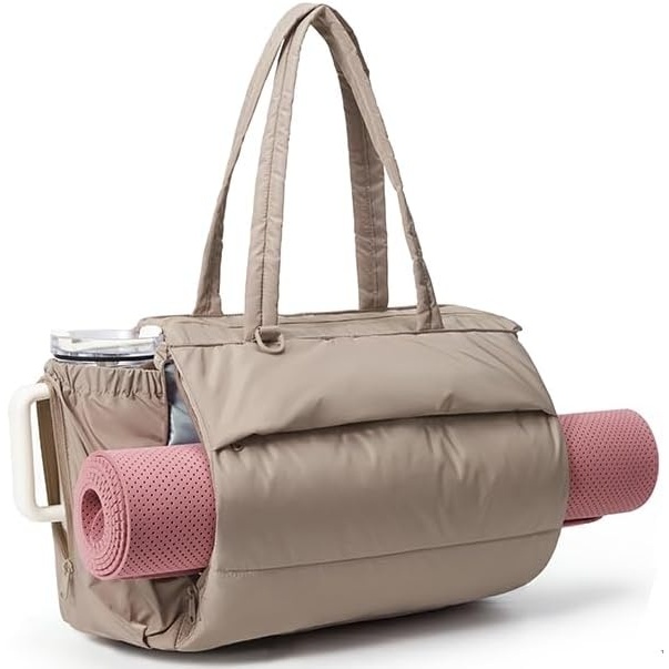 image:imageBAGSMART Yoga Pilates Tote Bag for Women with Knotted Handle Gym BagCamel