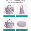 BAGSMART Crossbody Bags for Women, Lightweight Purses for Women, Quilted Puffer Tote Handbags for Daily Use,Shop,Travel(Mist Purple)