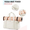 BAGSMART Gym Bag for Women, Carry on Weekender Overnight Bag, Travel Duffel Bags with Trolley Sleeve, Personal Item Travel Bag Tote Bag Workout Dance Bag(Black,Medium)(Light Beige)