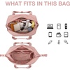 BAGSMART Gym Bag for Women, Carry on Weekender Overnight Bag, Travel Duffel Bags with Trolley Sleeve, Personal Item Travel Bag Tote Bag Workout Dance Bag(Black,Medium)(Dark Pink)