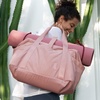 BAGSMART Gym Bag for Women, Carry on Weekender Overnight Bag, Travel Duffel Bags with Trolley Sleeve, Personal Item Travel Bag Tote Bag Workout Dance Bag(Black,Medium)(Dark Pink)