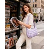 BAGSMART Quilted Crossbody Bags for Women, Travel Purses Hobo Shoulder Bag(Iced Lavender)