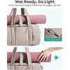 BAGSMART Reiki Gym Bag for Women Puffy Yoga Mat Travel Weekender Duffle Bag(Camel)