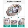 BAGSMART Reiki Gym Bag for Women Puffy Yoga Mat Travel Weekender Duffle Bag(Light Purple)