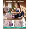 BAGSMART Yoga Pilates Tote Bag for Women with Knotted Handle, Gym Bag(Baby Pink)