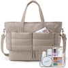 BAGSMART 48L Puffer Carry On Duffel Bag Travel Weekender Gym Bag for Women(All Camel)