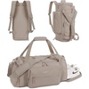 BAGSMART 4-IN-1 Gym Bag for Women Men, TSA Duffle Bag for Travel(C-Light tan)