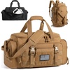BAGSMART 4-IN-1 Gym Bag for Women Men, TSA Duffle Bag for Travel(Desert Khaki)