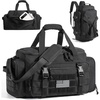 BAGSMART 4-IN-1 Gym Bag for Women Men, TSA Duffle Bag for Travel(Military Black)