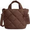 BAGSMART Crossbody Bags for Women, Lightweight Purses for Women, Quilted Puffer Tote Handbags for Daily Use,Shop,Travel(Coffee Brown)