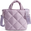 BAGSMART Crossbody Bags for Women, Lightweight Purses for Women, Quilted Puffer Tote Handbags for Daily Use,Shop,Travel(Mist Purple)