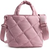 BAGSMART Crossbody Bags for Women, Lightweight Purses for Women, Quilted Puffer Tote Handbags for Daily Use,Shop,Travel(Pink)