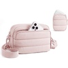 BAGSMART Crossbody Bags for Women, Mini Travel Purses Puffy Hobo Handbag(Candy Pink)