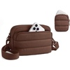 BAGSMART Crossbody Bags for Women, Mini Travel Purses Puffy Hobo Handbag(Mocha Brown)
