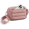 BAGSMART Crossbody Bags for Women, Puffer Crossbody Purses for Women with RFID Blocking Slots, Handbags Wallet Small Purse(Dark Pink)