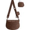 BAGSMART Crossbody Bags for Women, Puffer Cute Bum Bag with Pouch(Chocolate)