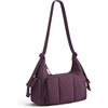 BAGSMART Crossbody Hobo Bags for Women, Small Puffer Everyday Purse(Dark Cherry Purple)