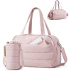 BAGSMART Gym Bag for Women, Lightweight Duffel with Shoe Compartment, Tote Bag with Wet Pocket for Yoga Travel, Pink(Blush)