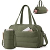 BAGSMART Gym Bag for Women, Lightweight Duffel with Shoe Compartment, Tote Bag with Wet Pocket for Yoga Travel, Pink(Green)